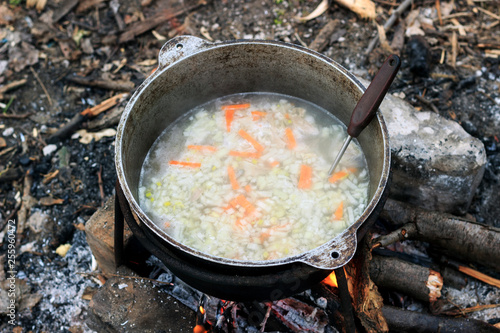 soup cooked in katla, on a fire, in a lusa, in a hike