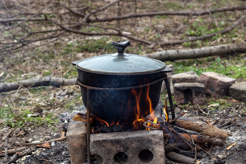 soup cooked in katla, on a fire, in a lusa, in a hike