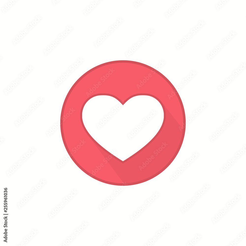 Flat style heart icon template for social nets or live video chat app web design. Vector illustration Flat style heart icon template for social nets or live video chat app web design. Vector illustration