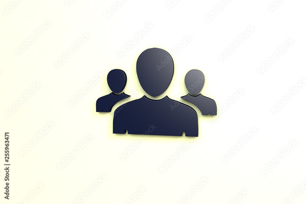 3D illustration of Account Details, blue color with yellow background. 3D illustration of Account Details, blue color with yellow background.