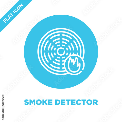 smoke detector icon vector from smart home collection. Thin line smoke detector outline icon vector  illustration. Linear symbol for use on web and mobile apps, logo, print media.