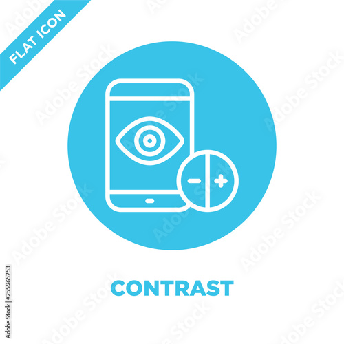 contrast icon vector from accessibility collection. Thin line contrast outline icon vector  illustration. Linear symbol for use on web and mobile apps, logo, print media.