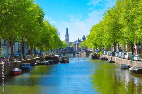 Photography grand canal in amsterdam