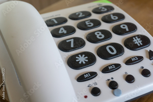 Telephone with large buttons. Phone for elderly or disabled.