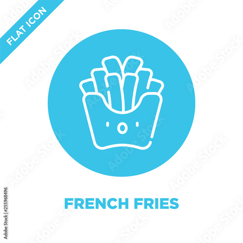 french fries icon vector from take away collection. Thin line french fries outline icon vector  illustration. Linear symbol for use on web and mobile apps, logo, print media.