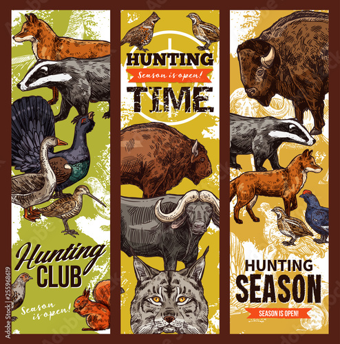 Hunting time, birds and animals