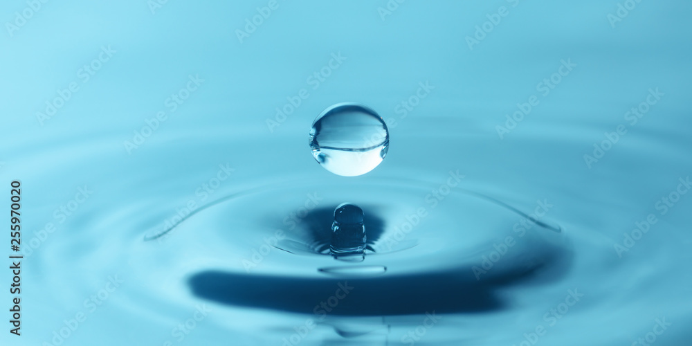 a drop of water close-up drips into the water, forming circles a drop of water close-up drips into the water, forming circles