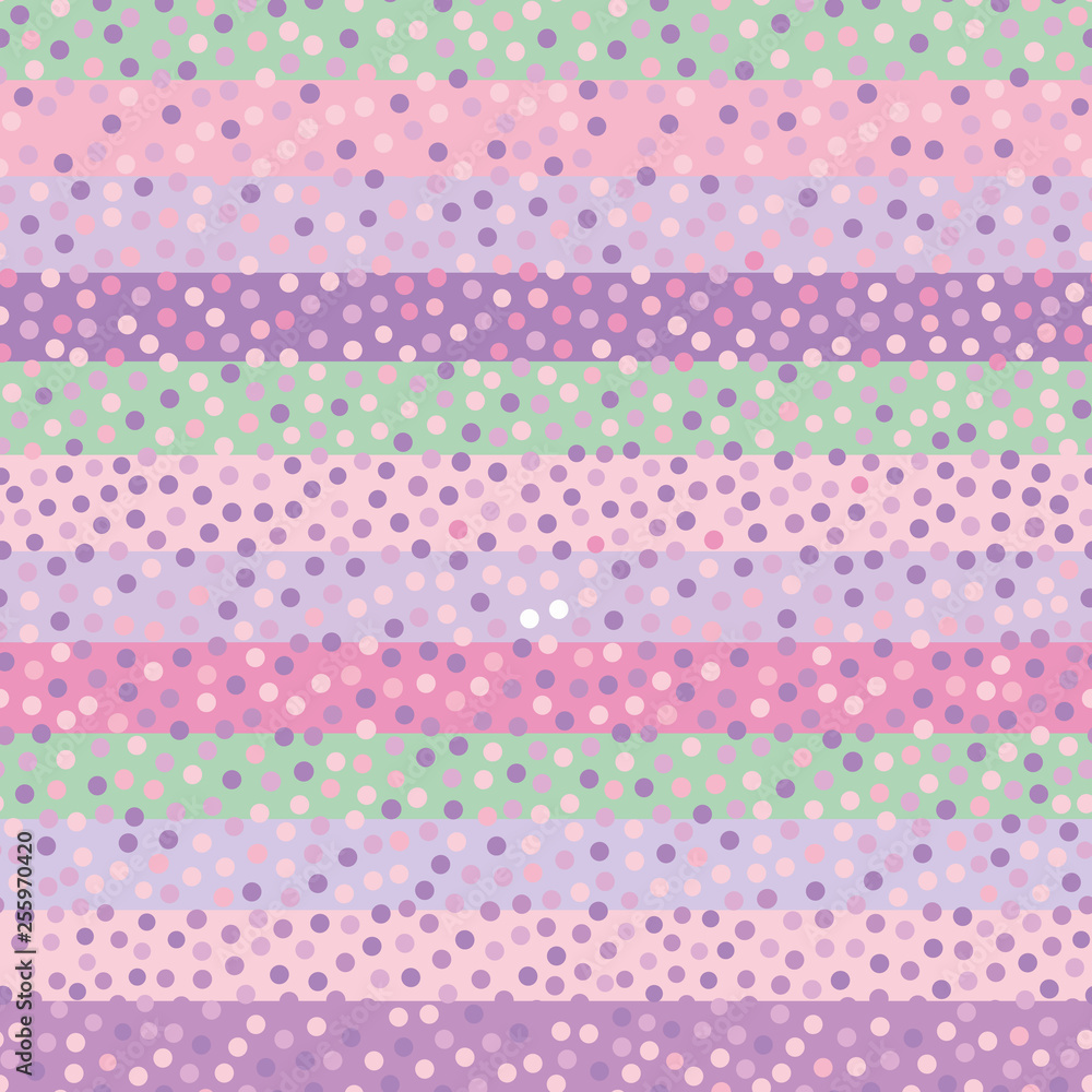 Fun hand drawn pastel confetti dots on pastel horiontal striped background. Beautiful seamless vector pattern. Great for baby showers, wedding, wellbeing, organic, beauty, spa, giftwrap, stationery Fun hand drawn pastel confetti dots on pastel horiontal striped background. Beautiful seamless vector pattern. Great for baby showers, wedding, wellbeing, organic, beauty, spa, giftwrap, stationery