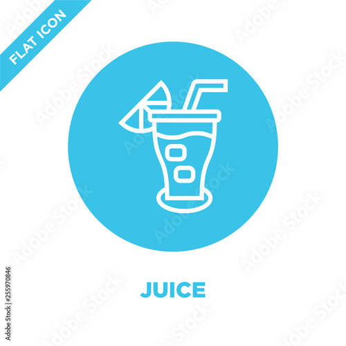 juice icon vector from beverage collection. Thin line juice outline icon vector  illustration. Linear symbol for use on web and mobile apps, logo, print media.