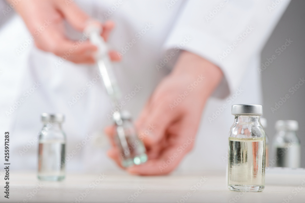 Vial of new vaccine Vial of new vaccine