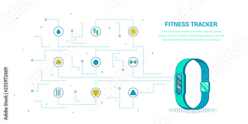 Fitness bracelet concept banner