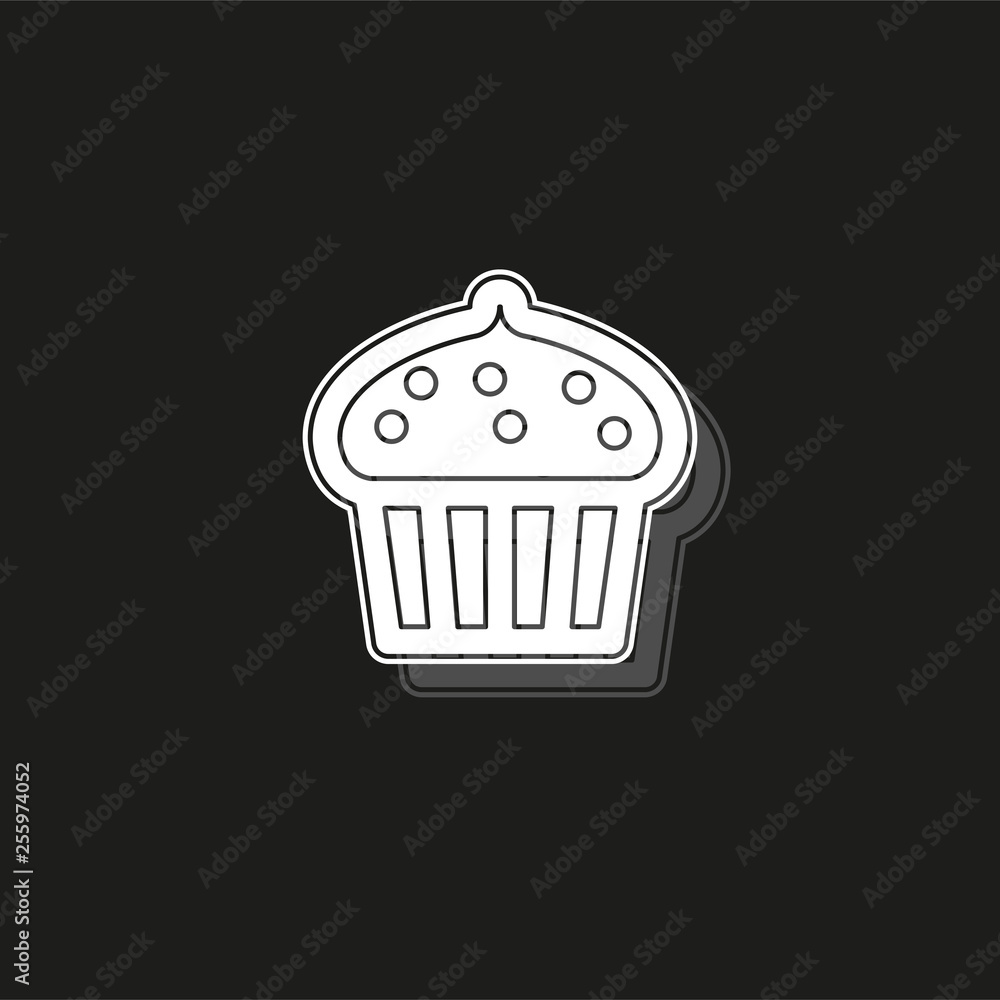 vector cupcake muffins - dessert illustration, bakery sweet cream - delicious cup