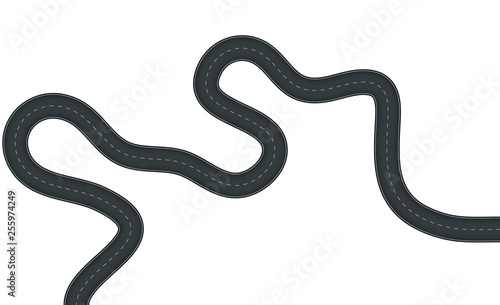 Bending roads and highways vector illustrations. Asphalt roads.Road background. Race track top view © SMUX