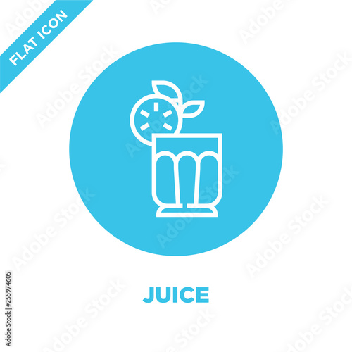 juice icon vector from beverage collection. Thin line juice outline icon vector  illustration. Linear symbol for use on web and mobile apps, logo, print media.