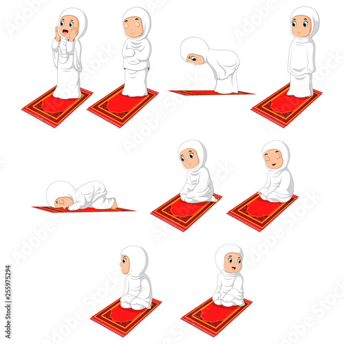 Muslim girl Sholat Pray Movement