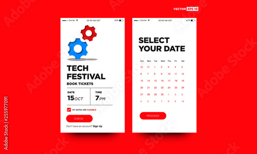 Tech Festival Ticket Booking App Interface Design