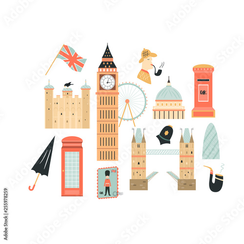 London abstract design with Big Ben, Tower
