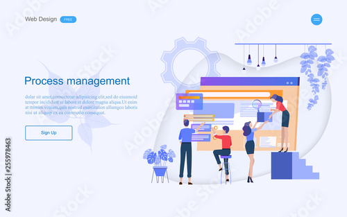 Business concept of web design for teamwork in collaborative planning data analysis and solutions include business services. Vector illustration.