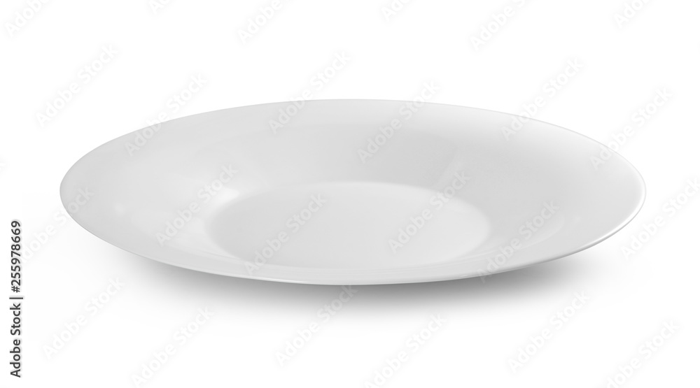 empty white plate on white background. empty white plate on white background.