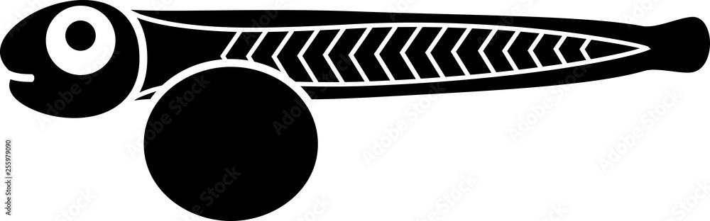 Black silhouette of larva of cartoon fish with yolk sac Stock Vector | Adobe Stock Black silhouette of larva of cartoon fish with yolk sac Stock Vector | Adobe Stock