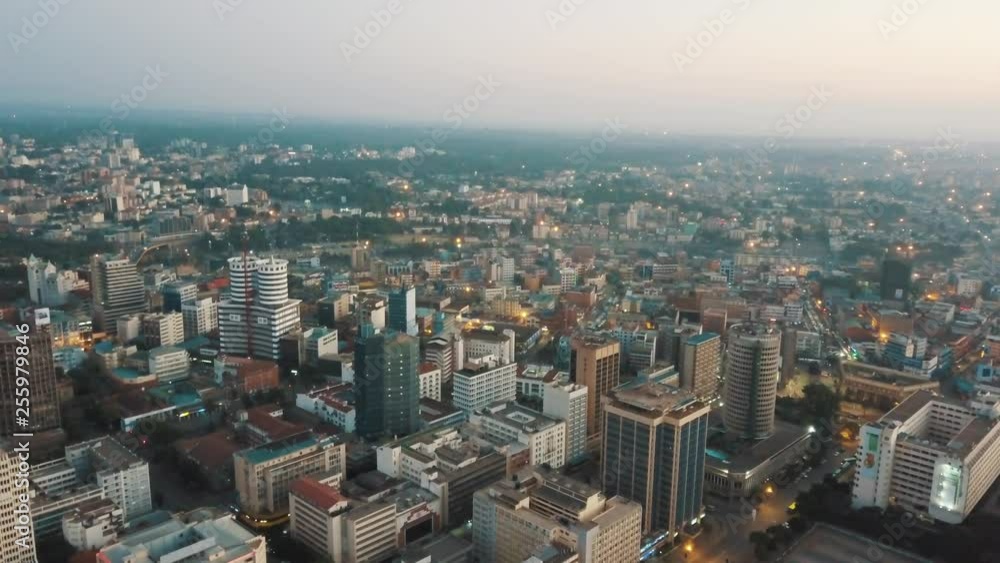Aerial Drone footage of Nairobi Kenya