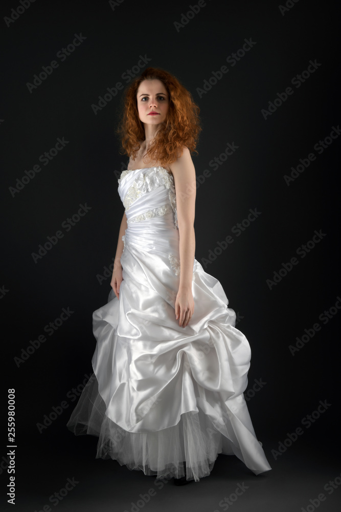 red hair bride studio photos