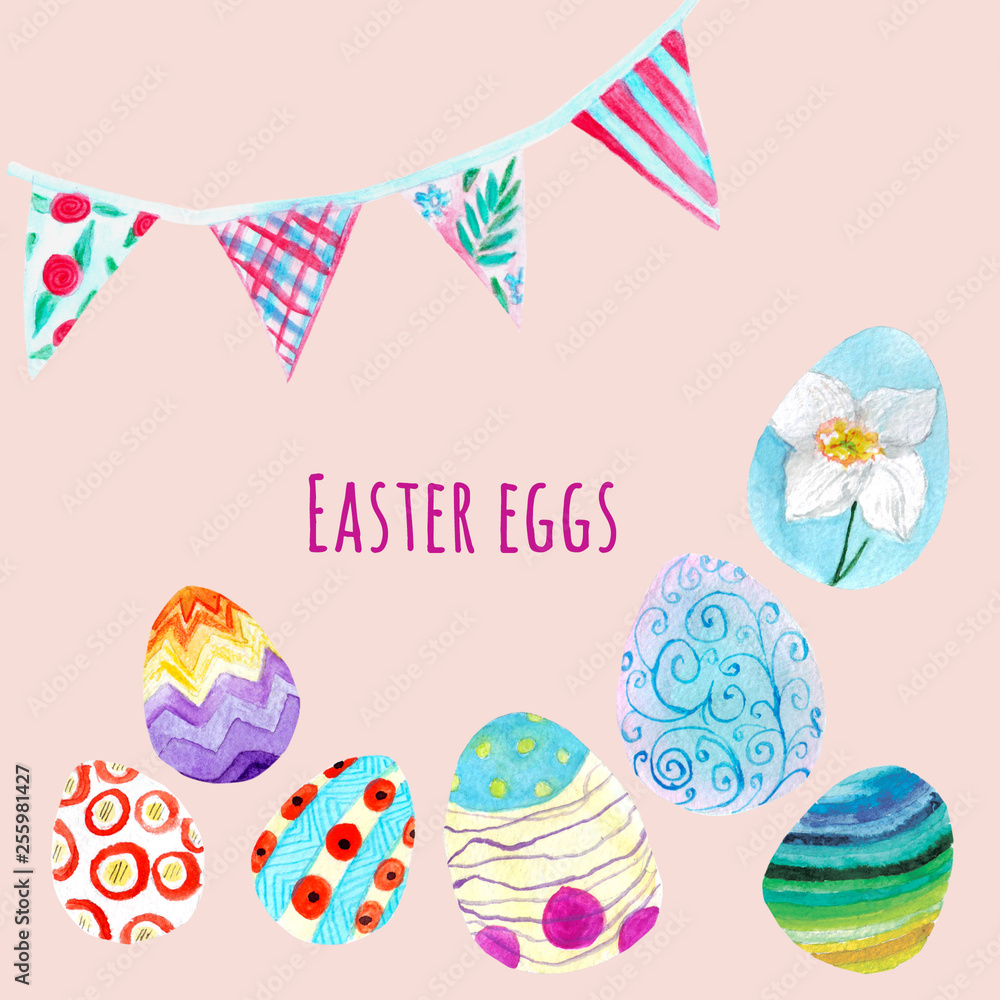 Bright watercolor Easter effs. Bright watercolor Easter effs.