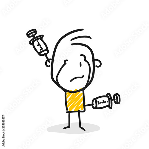 Strichfiguren / Strichmännchen: Spritze, Impfung. (Nr. 351)	