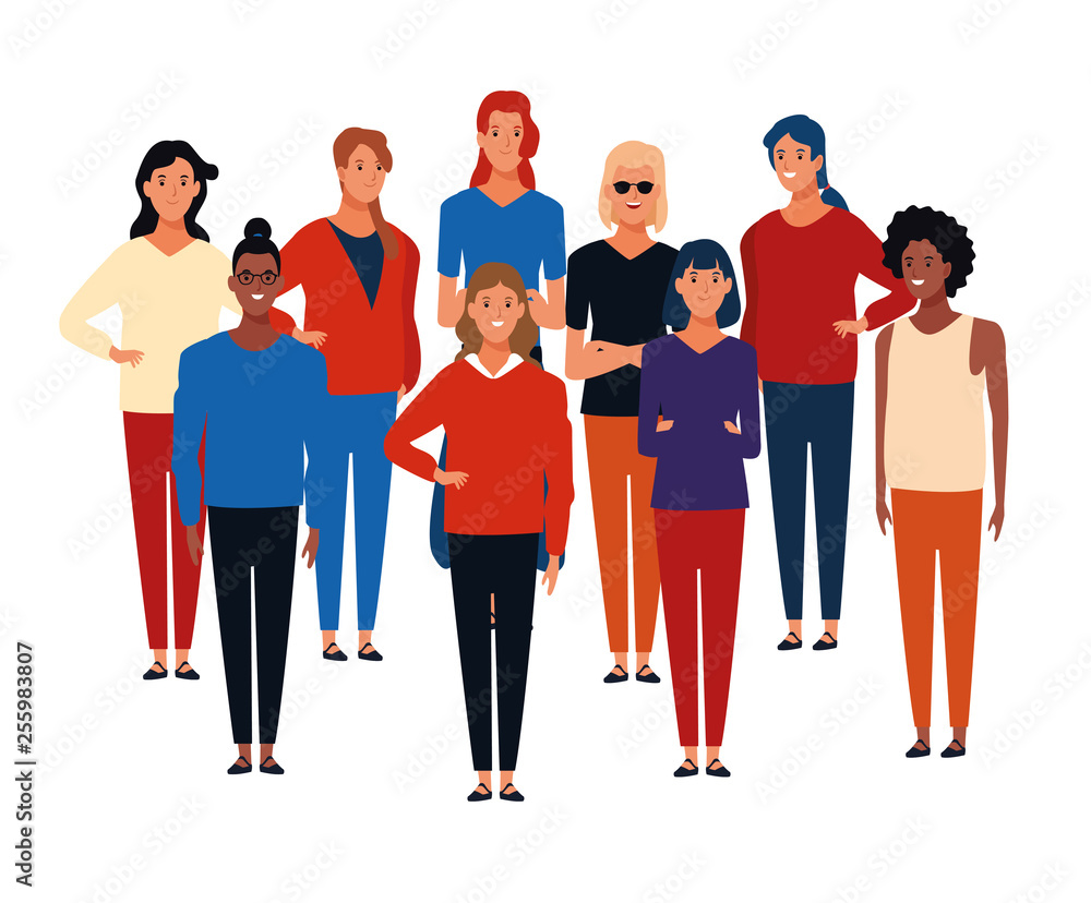Fototapeta premium Young people cartoon