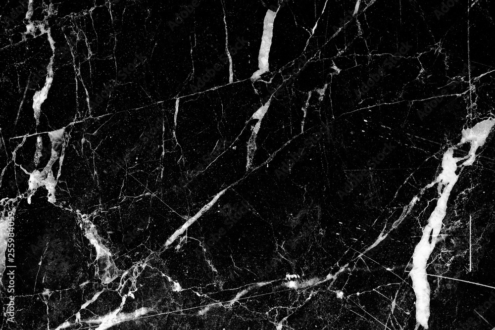 Black and white marble pattern texture for product design, abstract dark background