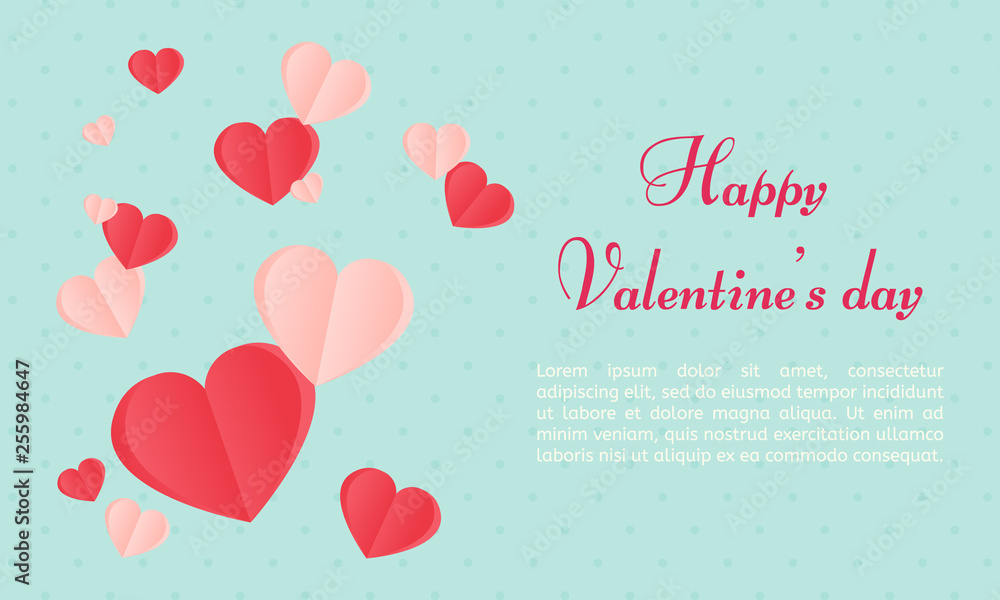 Vector shape confetti splash. Valentine's Day background congratulation card. Heart form of a lot of small hearts on a white background.