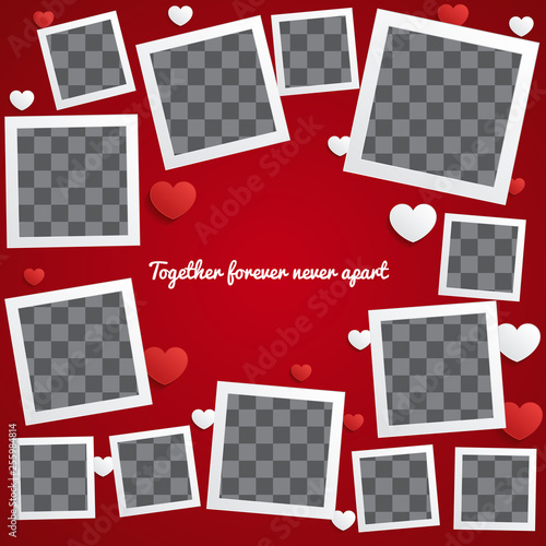 Photography Postcard Happy Valentines Day with a blank template for photo