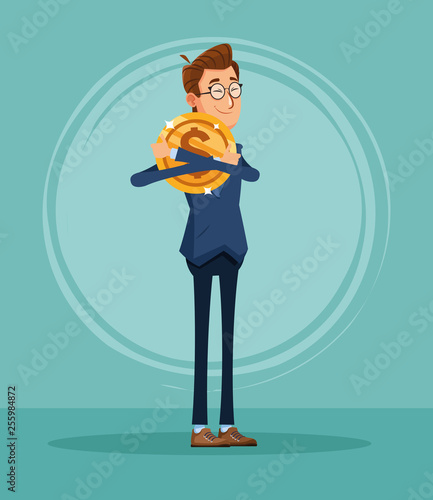 Businessman banker cartoon