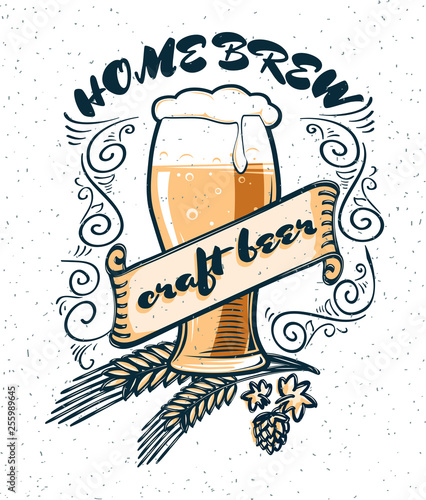 Home brew craft beer emblem