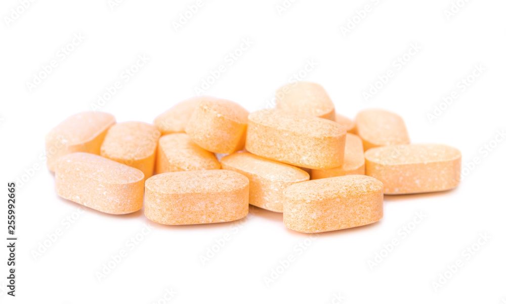 Heap of Vitamin C tablets Heap of Vitamin C tablets