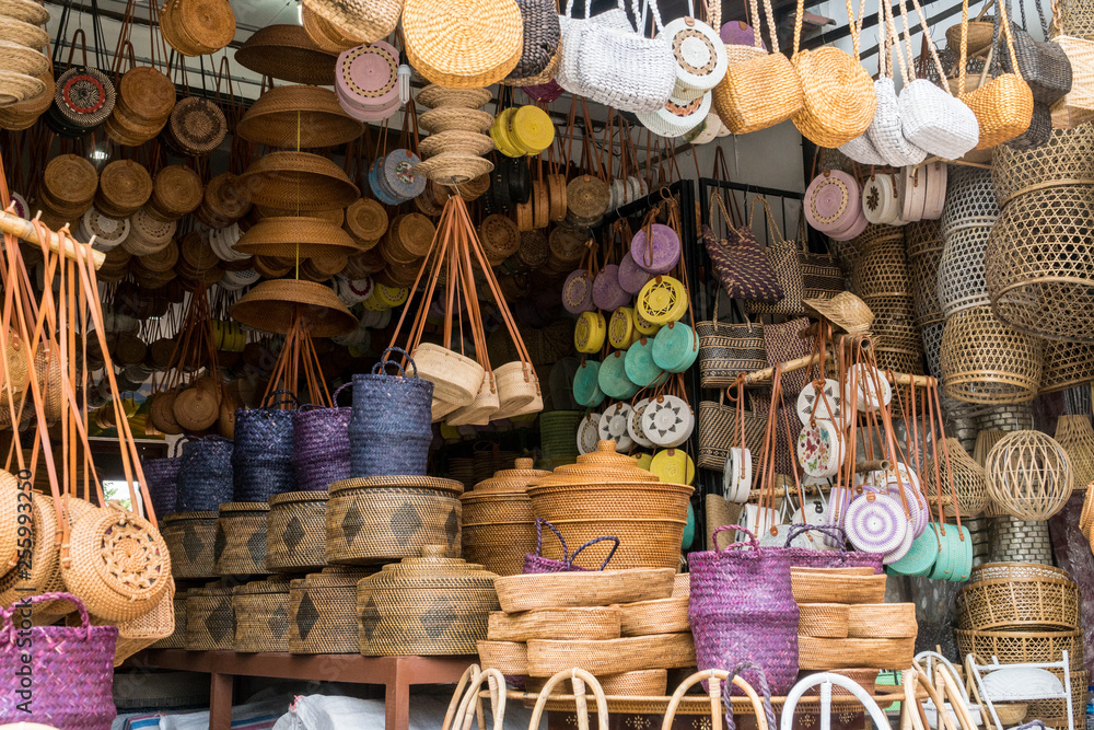 Wicker rattan household interior and other objects