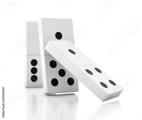 Obraz na plátně 3d Domino tiles falling in a row