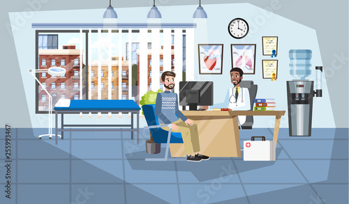 Patient on a medical consultation in doctor office