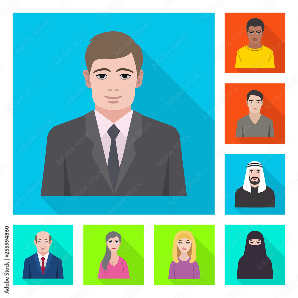 Vector illustration of profile and portrait symbol. Collection of profile and profession stock symbol for web. Vector illustration of profile and portrait symbol. Collection of profile and profession stock symbol for web.