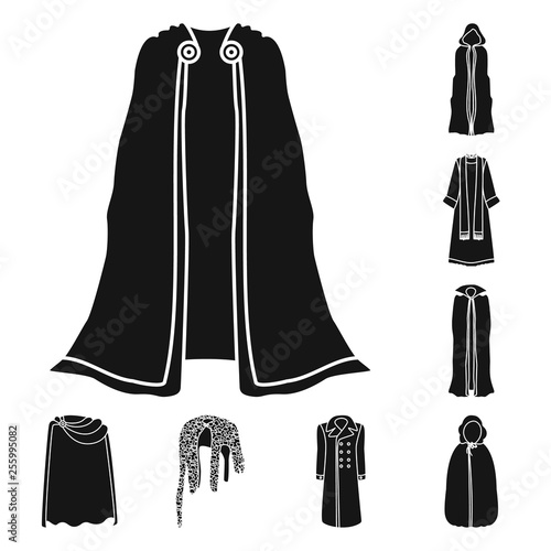 Vector design of fabric and garment symbol. Collection of fabric and clothes vector icon for stock.