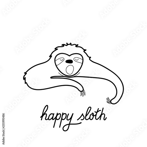 Vector illustration of cute character sloth