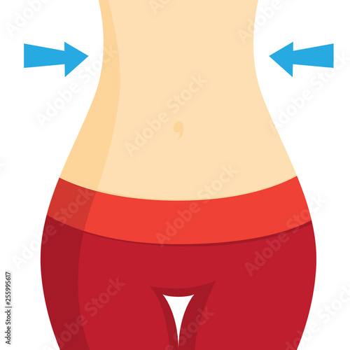Slim thin waist. A beautiful female figure