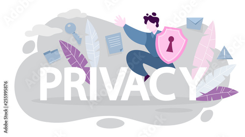Data privacy concept. Idea of safety and protection while using