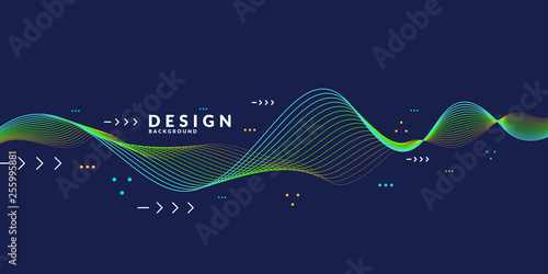 Modern vector abstract background with dynamic waves.