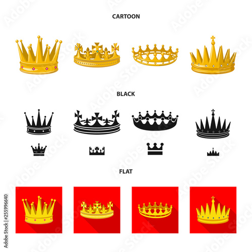 Vector design of medieval and nobility icon. Set of medieval and monarchy stock symbol for web.
