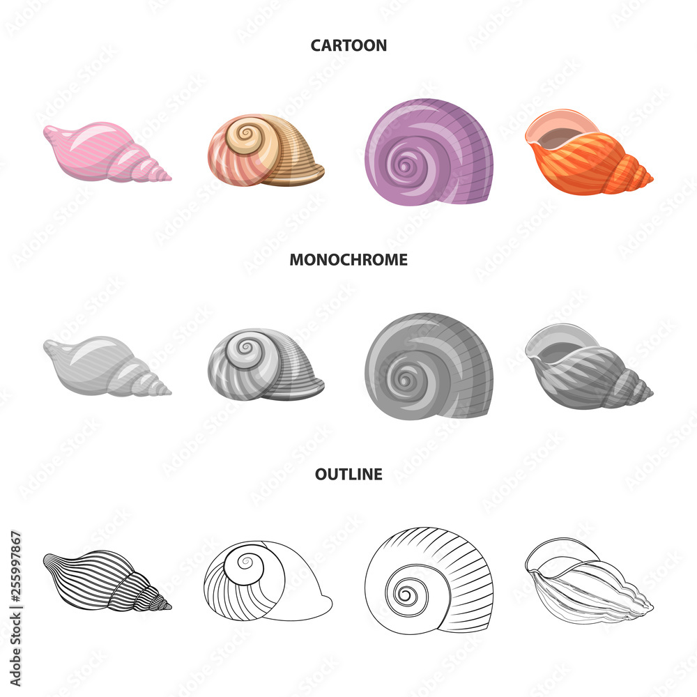 Vector design of animal and decoration symbol. Set of animal and ocean stock vector illustration. Vector design of animal and decoration symbol. Set of animal and ocean stock vector illustration.