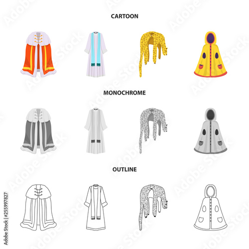 Vector design of material and clothing sign. Set of material and garment stock vector illustration.