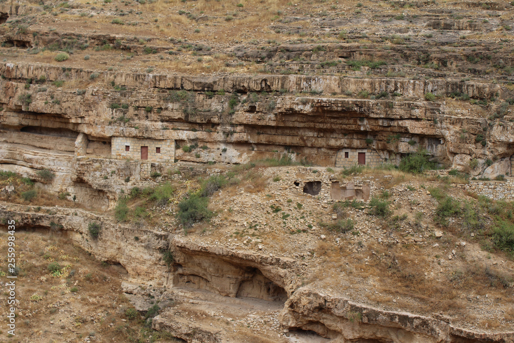 The Mar Saba Monastery, Laura of our Holy Father Sabbas the Sanctified in the Kidron Valley, in the Judaean desert known as the Judean wilderness and surroundings, near Betlehem, Palestinian, Israel