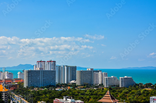 high angle view of Pattaya Bay  Chonburi  Thailand Travel beach and sea in holiday