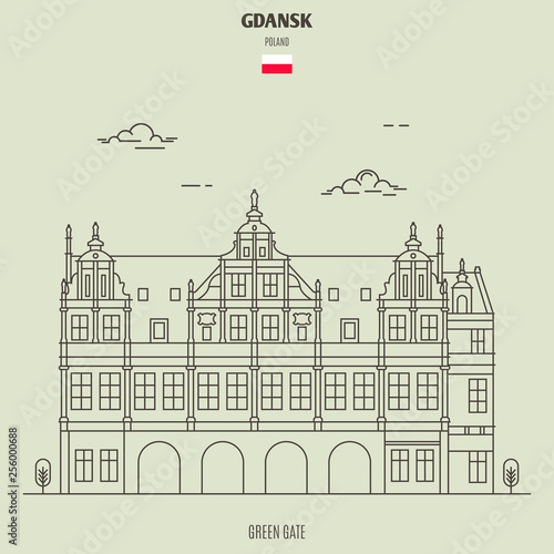 Green Gate in Gdansk, Poland. Landmark icon